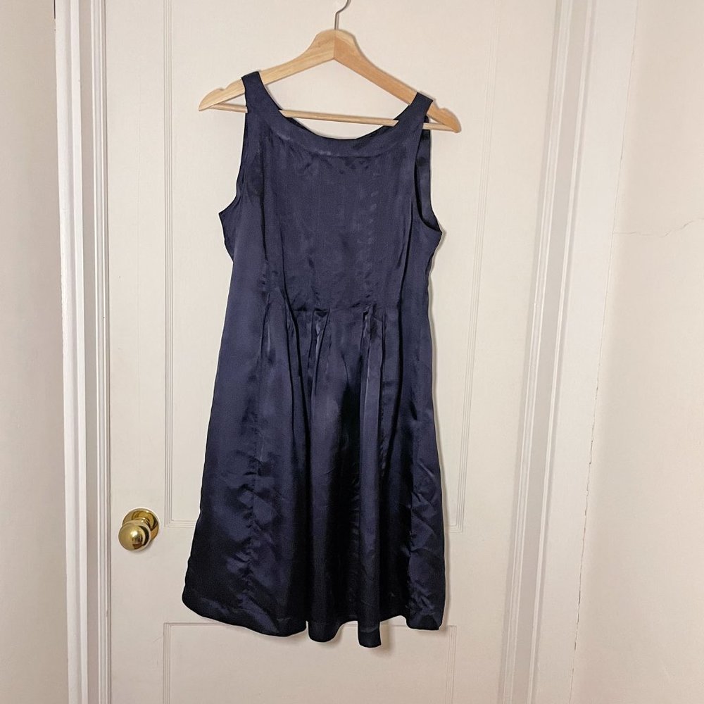Midnight blue fit and flair dress